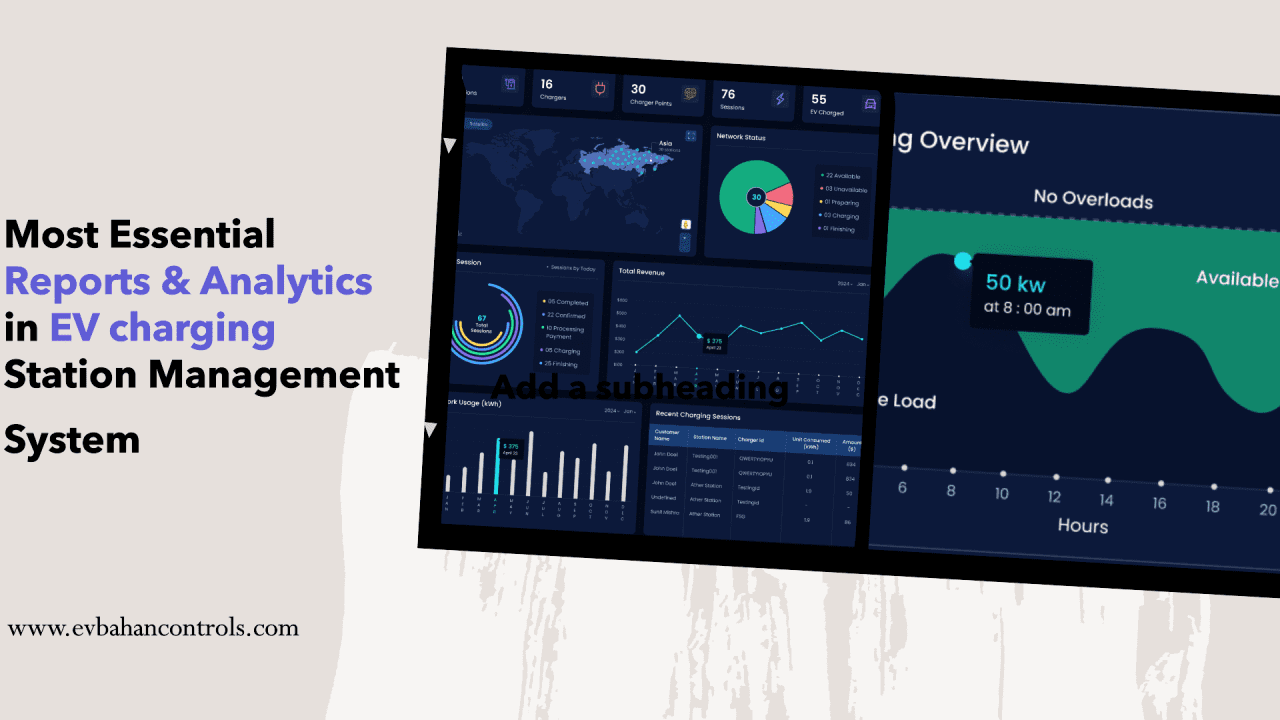 Most Essential Reports & Analytics in EV charging Station Management System